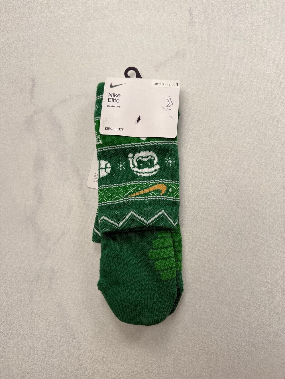 Nike Elite Socks Green Current Crew - Men 12 - 15